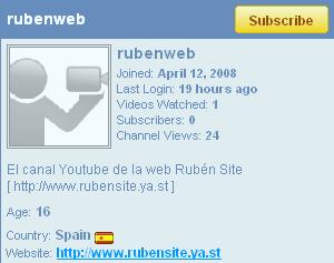 *RubenSite* Ya Dispone de Canal Youtube